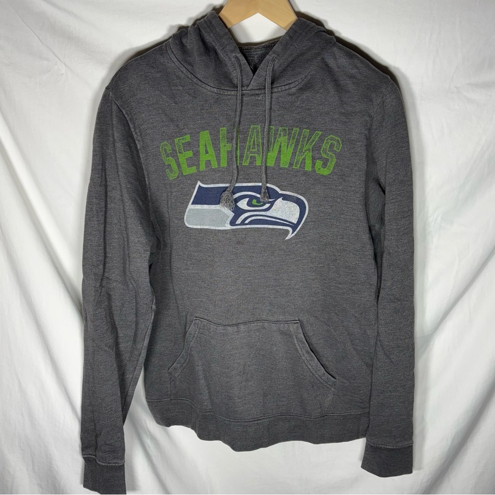 Majestic Seattle Seahawks Mens Hoodie Gray Fleece Pullover Sweatshirt Medium